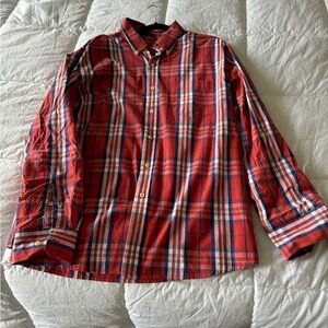 Izod Red and Blue Casual Button Down Shirt